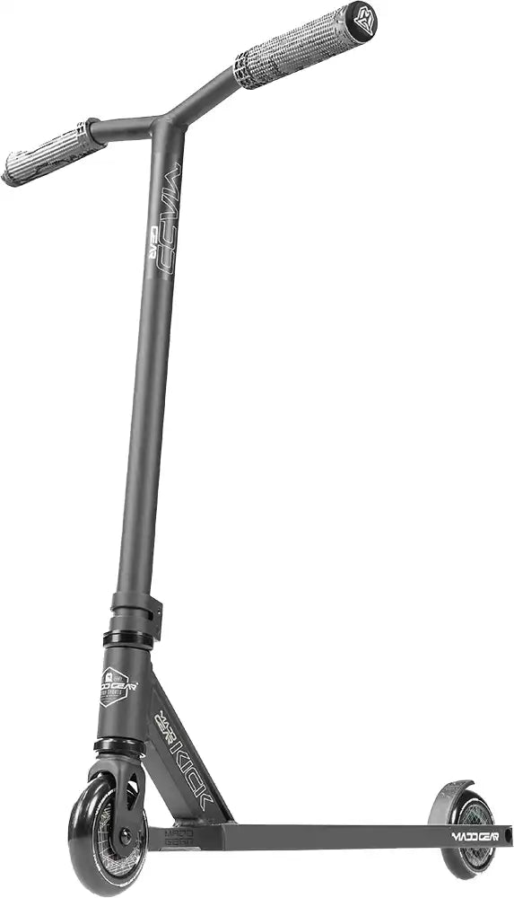 Black MGP Kick Pro X Scooter with sleek design, ready for urban riding and tricks. MGP scooter for stunt and freestyle riding.