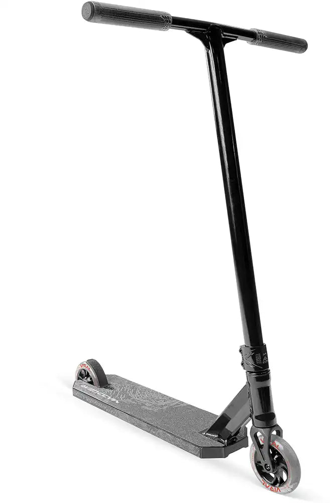 MGP Viral Extreme scooter in black shadow with sturdy deck and handlebars, designed for stunt riding and tricks.