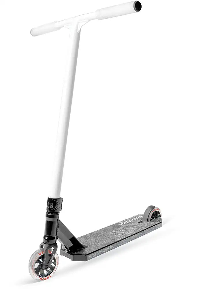 MGP Viral Extreme Scooter with black and white Yin Yang design, featuring sturdy deck and handlebar for tricks and stunts.