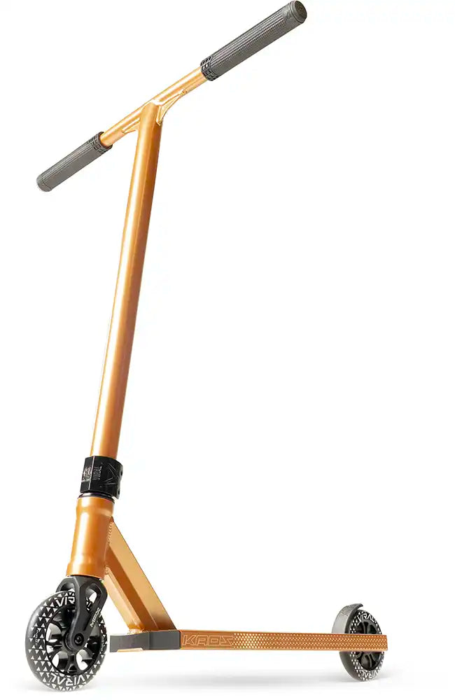 MGP Viral Kaos copper scooter for freestyle riding, featuring a sleek design and durable construction, shown from a side angle.