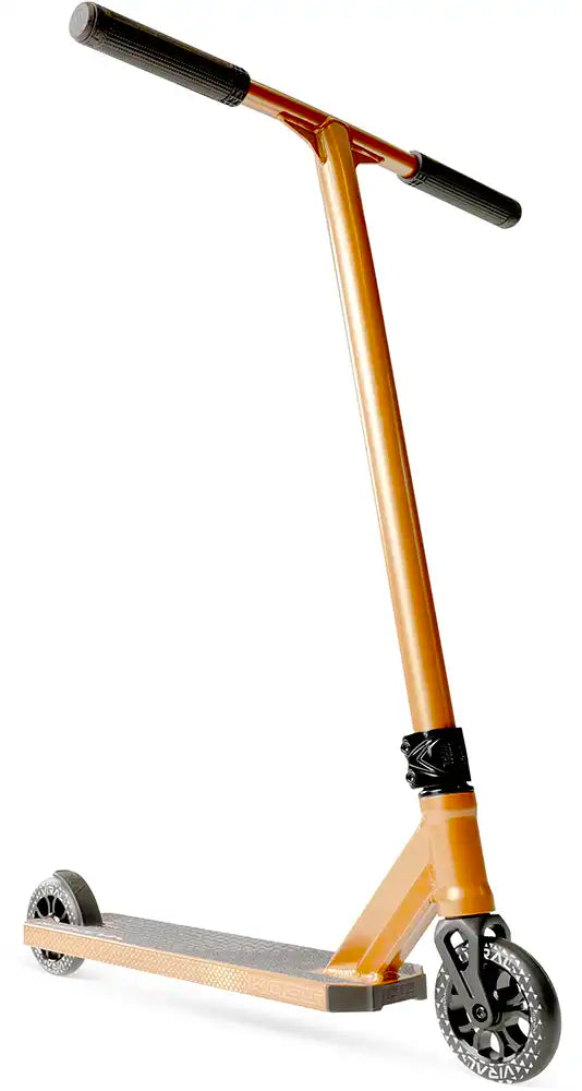 MGP Viral Kaos Scooter with copper main deck, shown from a low right angle, featuring black handlebars and deck details