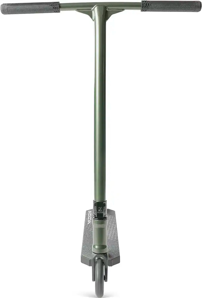 MGP Viral Kaos Scooter in forest green viewed from the front, showcasing the deck and handlebar design.