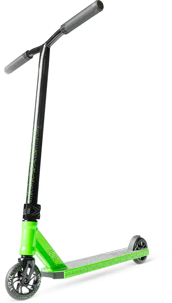 MGP Viral Purge Jade scooter with low deck and sleek design, featuring vibrant green color and sturdy construction.