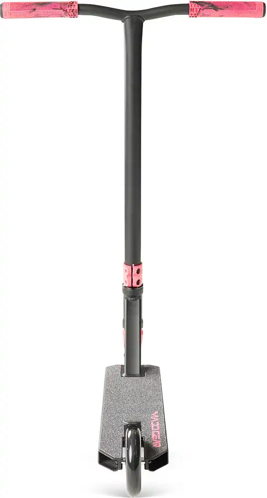MGP Viral Rave Scooter with a bright neon green deck and rear wheel, designed for stunt riding and urban tricks.