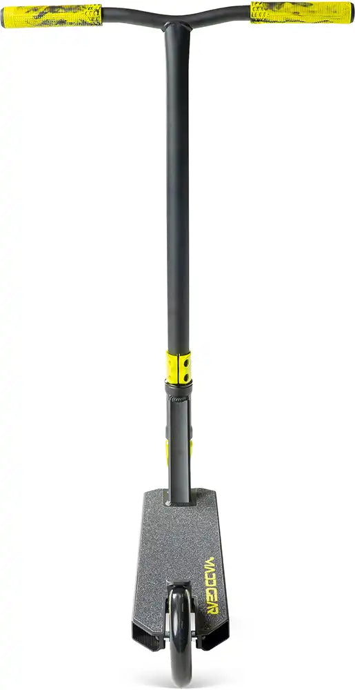 MGP Viral Rave neon-colored scooter for kids, featuring a sleek design and sturdy build, ideal for freestyle riding and tricks.