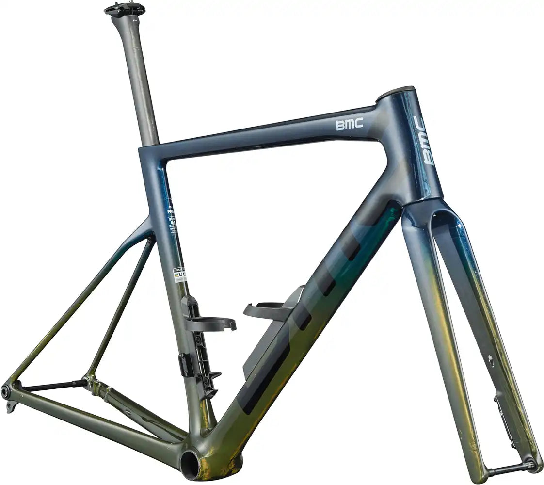 BMC Teammachine SLR 01 road bike frameset in black with sleek aerodynamic design and lightweight carbon construction