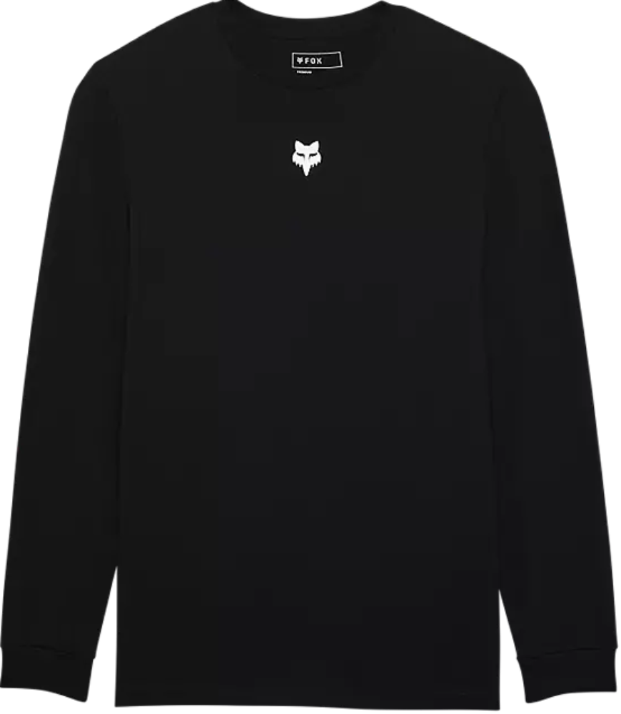 Fox Race Spec Premium LS men's T-shirt, black long-sleeve shirt with Fox logo, made from high-quality fabric.