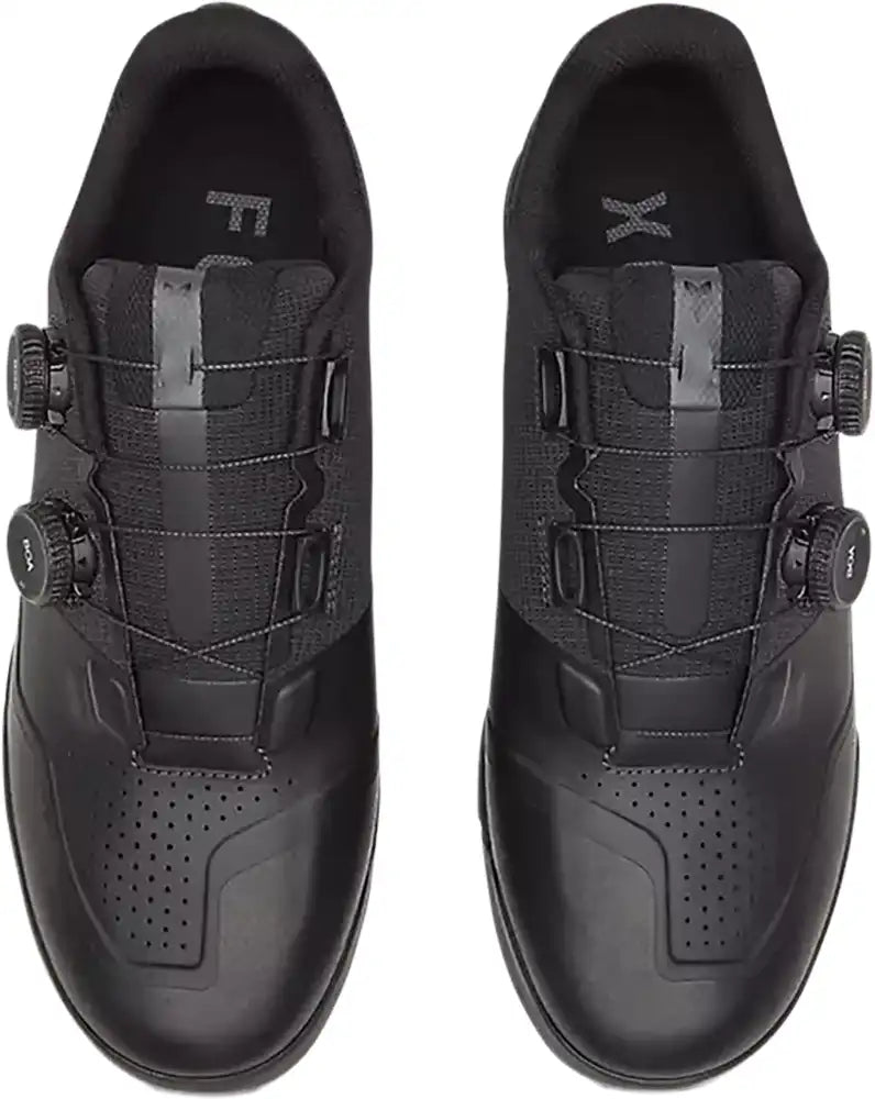 Fox Union BOA men's MTB shoes with black and gray design, featuring secure BOA dial closure and rugged cycling sole.