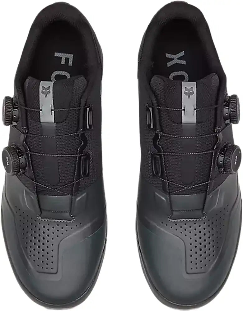 Fox Union BOA men's MTB shoes with black and gray design, featuring the BOA dial closure system and durable rubber soles.