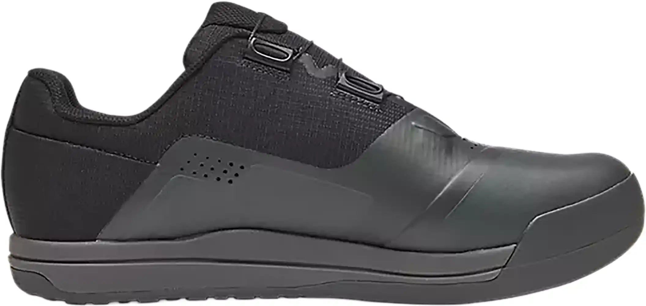 Fox Union BOA men's MTB shoes with black and gray design, featuring secure straps and durable outsoles for mountain biking.