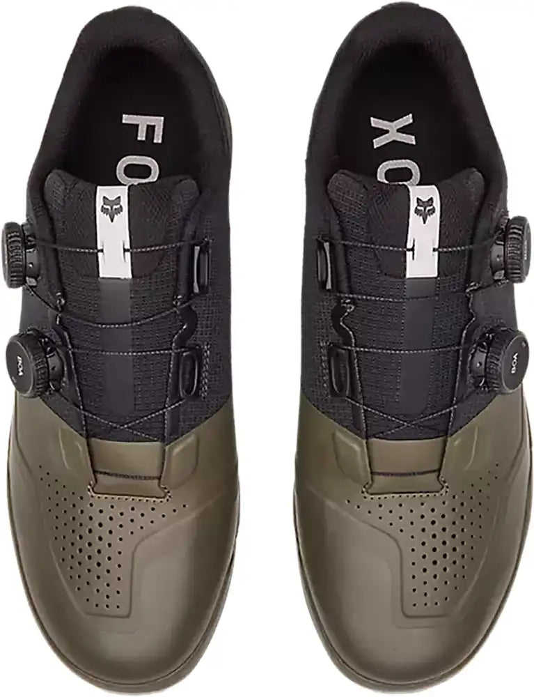 Fox Union BOA men's MTB shoes with black and red design, featuring durable construction and Boa dial closure for mountain biking.