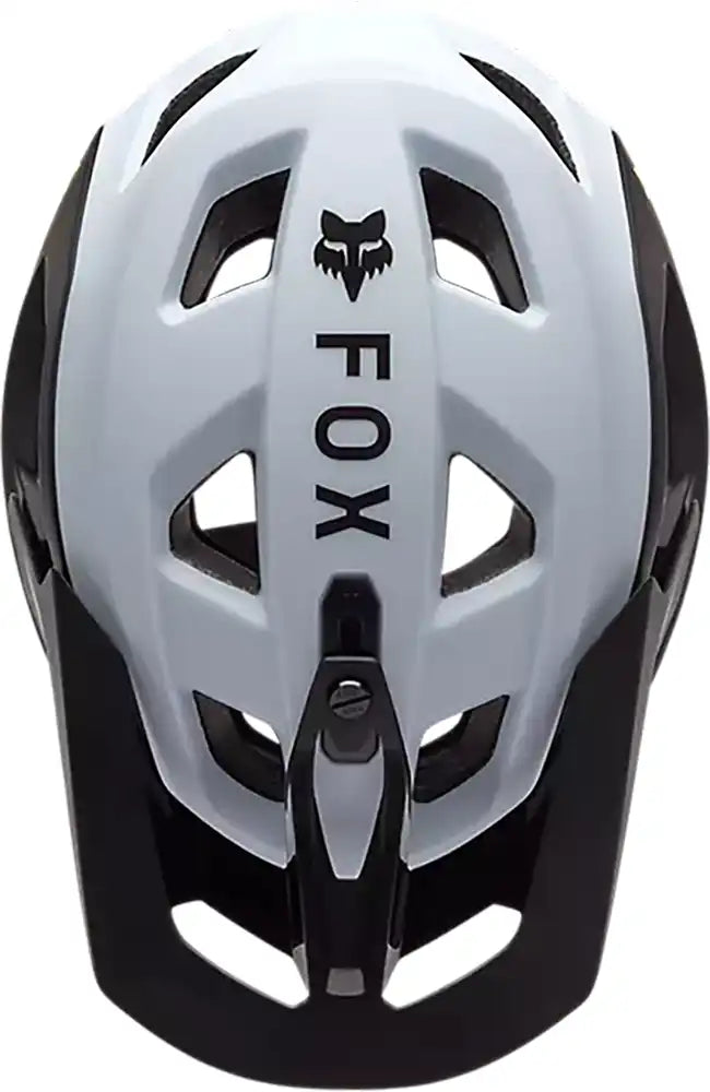Fox Speedframe 5050 MIPS MTB helmet with adjustable straps and ventilation, shown from the side on a white background.