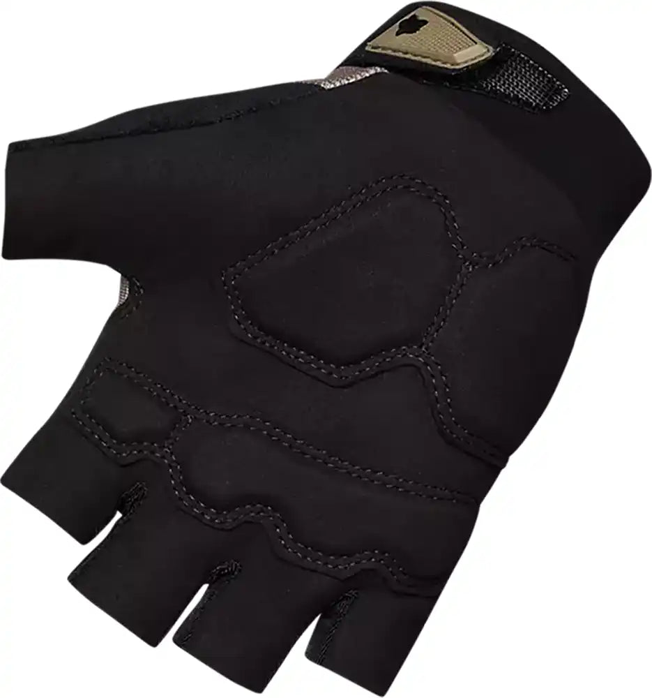 Fox Ranger Gel Short Mens Gloves, black cycling gloves with gel padding and short cuff design, suitable for mountain biking and outdoor activities.