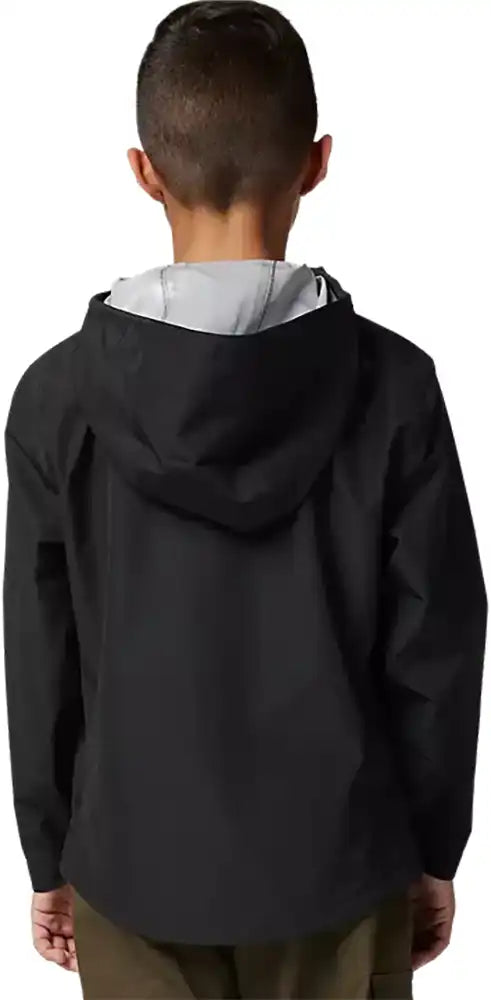 Fox Ranger 2.5L youth water jacket, lightweight waterproof clothing with a hood, in vibrant color, designed for outdoor protection.