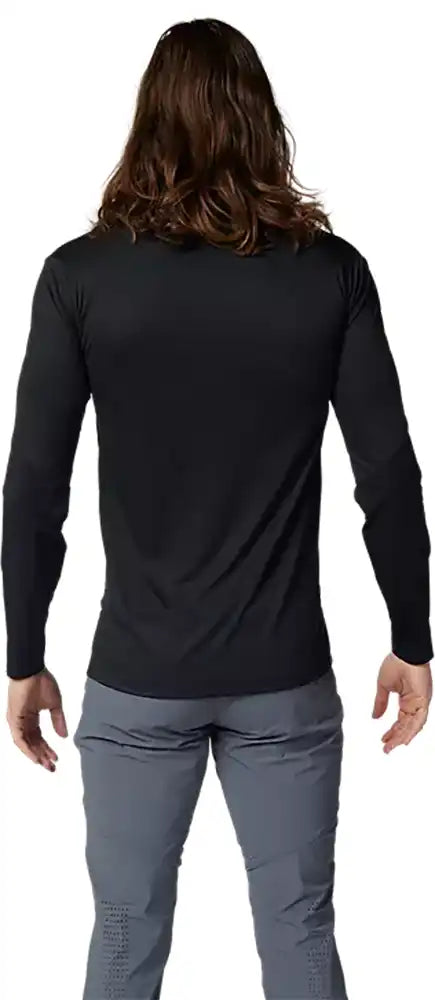 Fox Flexair Pro LS men's mountain biking jersey, lightweight and breathable cycling clothing with Fox branding and long sleeves.