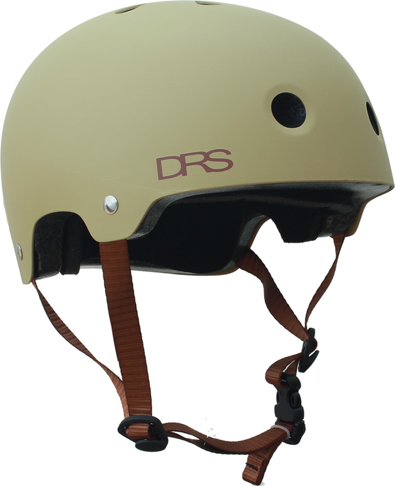 DRS BMX helmet in black with adjustable straps, designed for safety and durability during cycling.