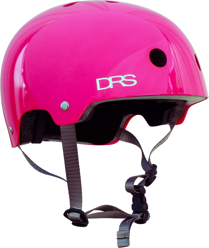 DRS BMX helmet in black with ventilation holes, adjustable straps, and aerodynamic design for street riding and BMX biking.