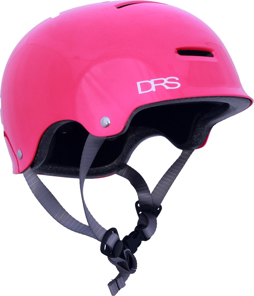 DRS BMX helmet with adjustable straps and ventilation holes, designed for safety and comfort during cycling.