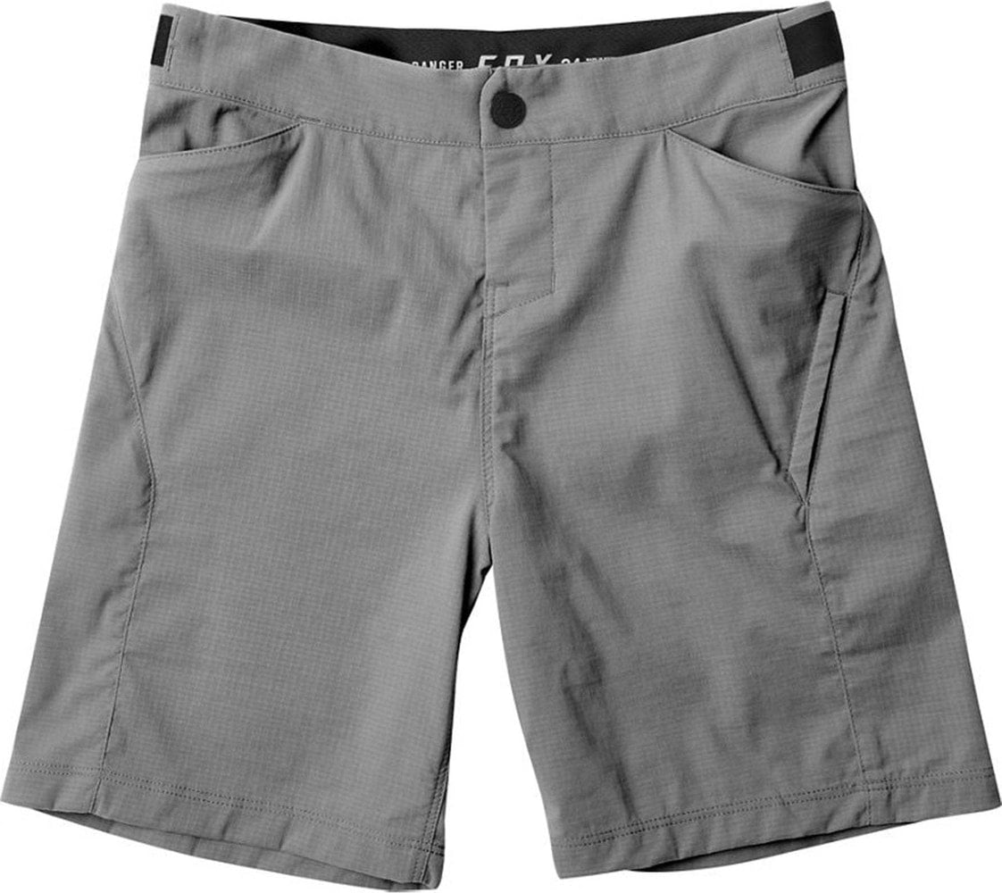 Fox Ranger Youth MTB shorts, durable outdoor clothing for kids, featuring a comfortable fit and rugged design for mountain biking.