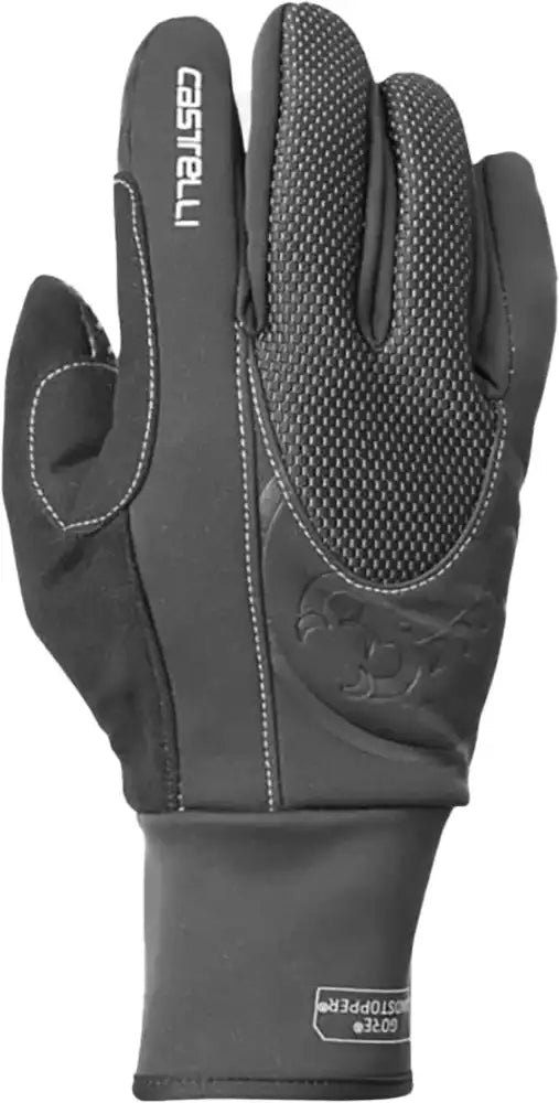 Castelli Estremo men's winter gloves, black, insulated cycling gloves with grip palms for cold weather riding.