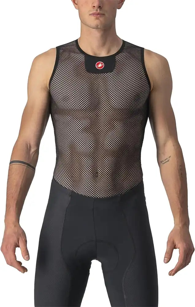 Castelli Core Mesh 3 SL men's Baselayer in black, lightweight breathable clothing with mesh fabric for enhanced ventilation.