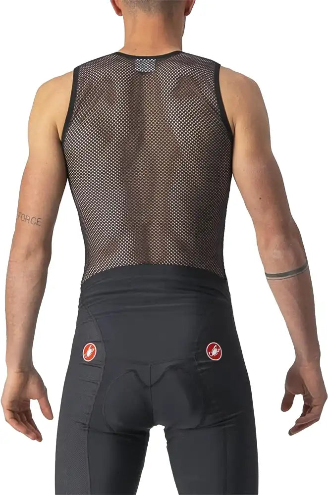 Castelli Core Mesh 3 SL men's baselayer in black, lightweight breathable cycling clothing with moisture-wicking mesh fabric.