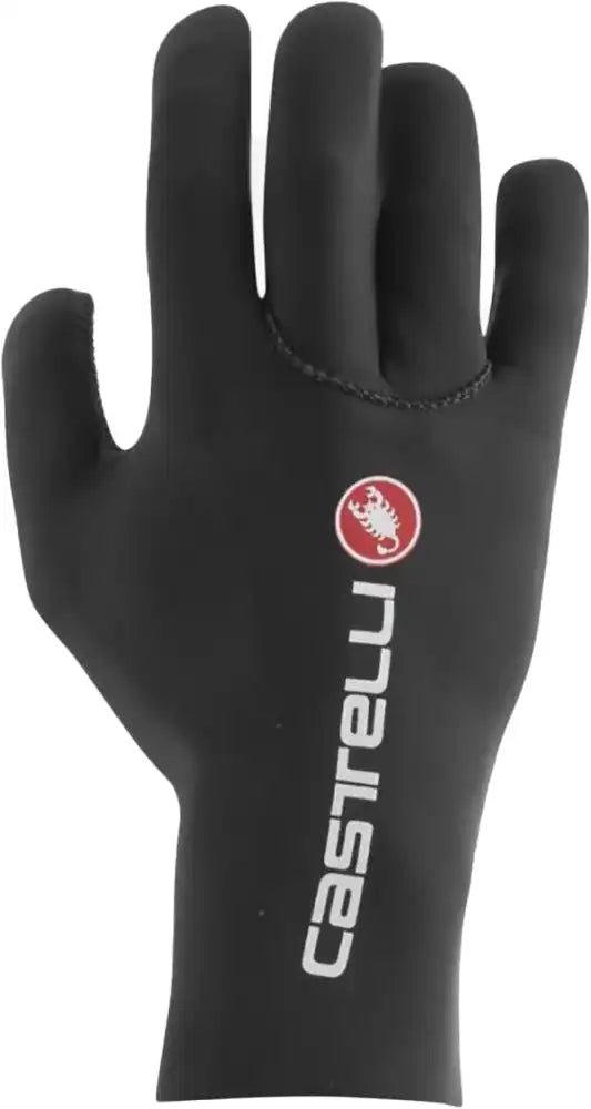 Castelli Diluvio C men's winter gloves in black, featuring waterproof material and textured grip for cold weather cycling.