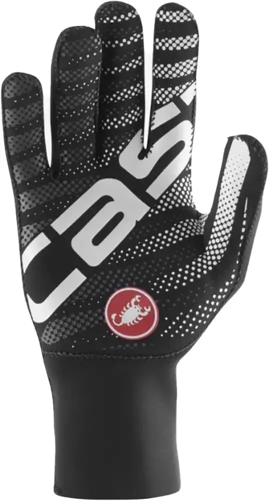 Castelli Diluvio C men's winter gloves in black, designed for cold weather cycling with insulated, waterproof fabric.
