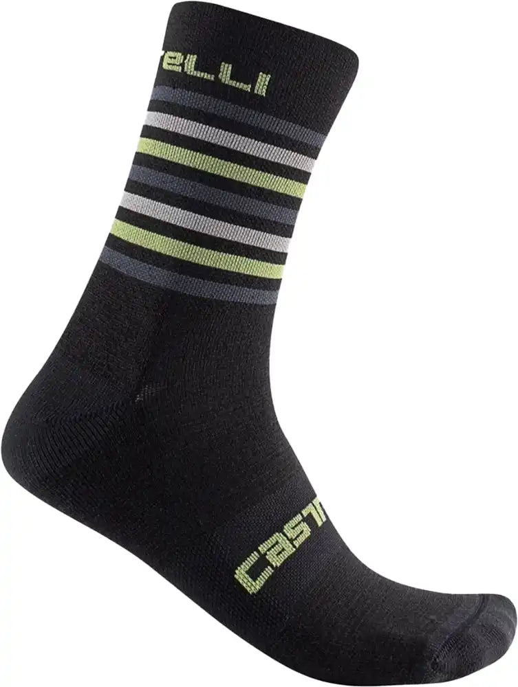 Castelli Gregge 15 men's winter socks in black and gray, made of warm, durable clothing material with a comfortable fit.