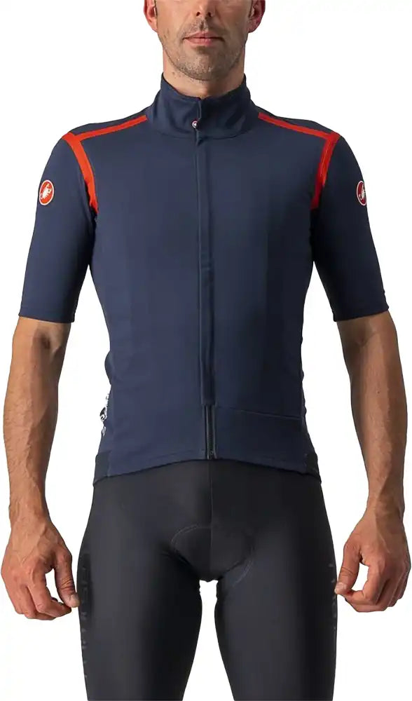 Castelli Gabba RoS SS men's cycling jacket in black, featuring a fitted design and full front zipper for outdoor riding.