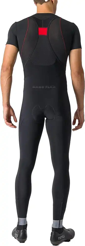 Castelli Tutto Nano men's bib tights in black, form-fitting cycling clothing with adjustable straps and padded seat for comfort.