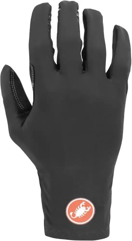 Castelli Lightness 2 men's winter gloves showing black, insulated cycling gloves with textured palms for grip.
