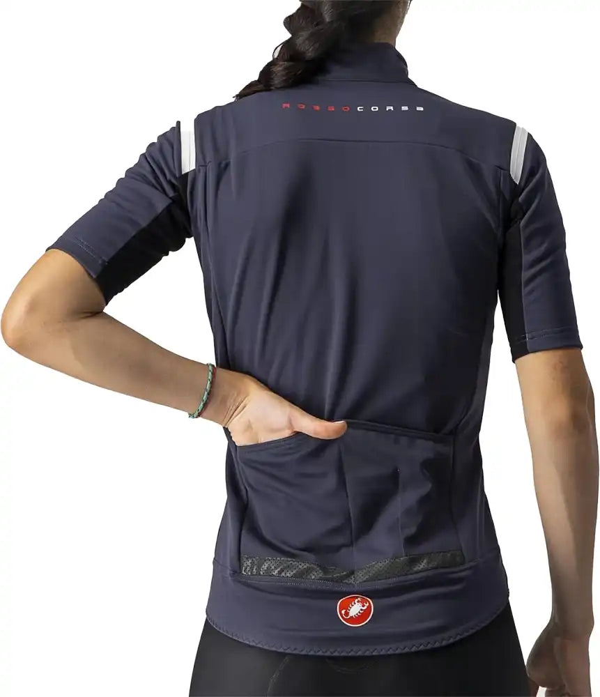 Castelli Gabba RoS SS women's jacket in black, lightweight cycling jacket with full zip and reflective details.