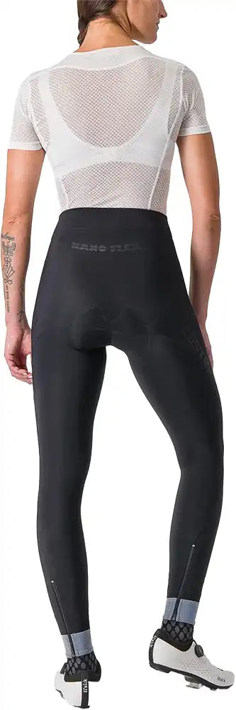 Castelli Tutto Nano women's tights, black cycling clothing with tight fit, designed for comfort and performance.