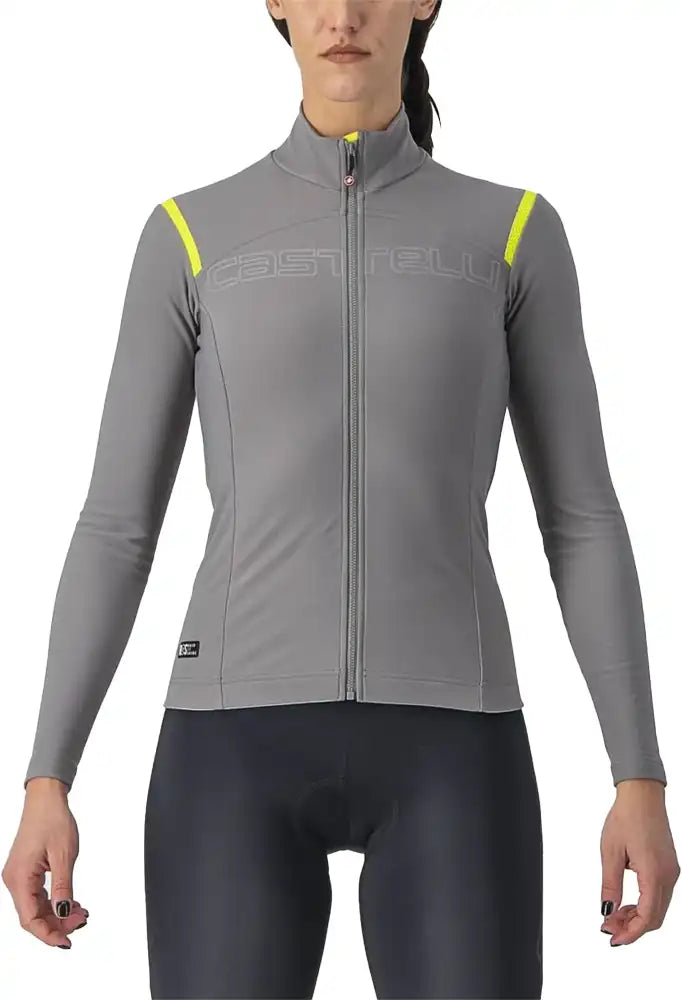 Castelli Tutto Nano RoS LS Women's cycling jersey in black with long sleeves and subtle branding, designed for comfort and performance.