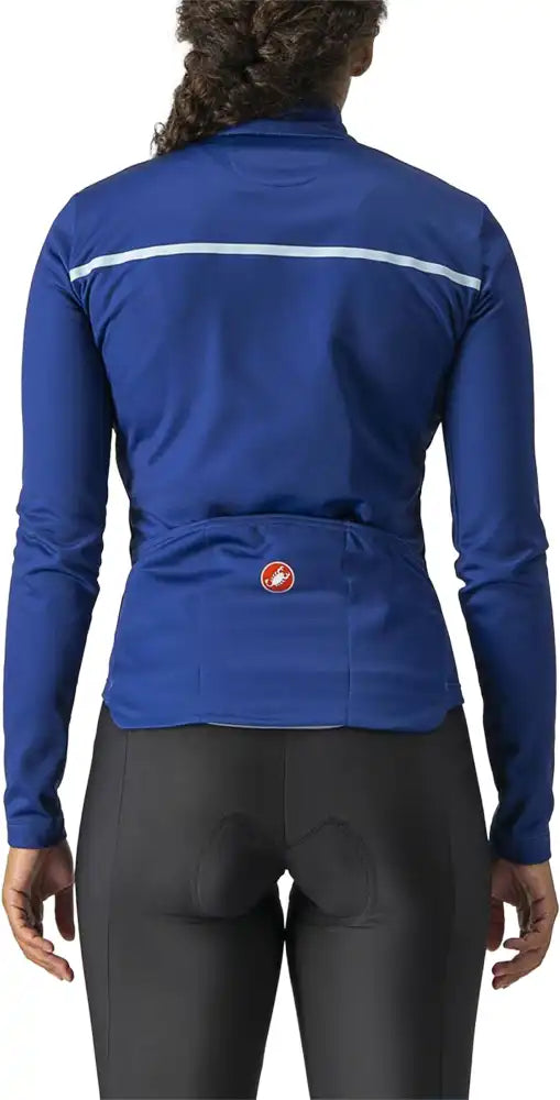 Castelli Sinergia 2 LS women's cycling jersey in black with long sleeves and subtle branding, designed for comfort and performance.