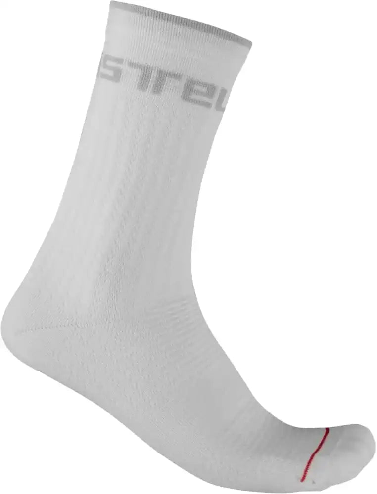Castelli Distanza 20 men's winter socks in black, made of warm, thermal fabric for cold weather cycling comfort.