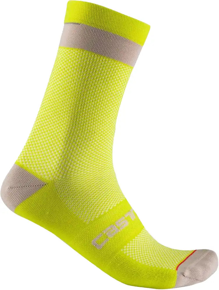 Castelli Alpha 18 men's winter socks showing black thermal cycling socks with logo, designed for cold-weather cycling comfort.