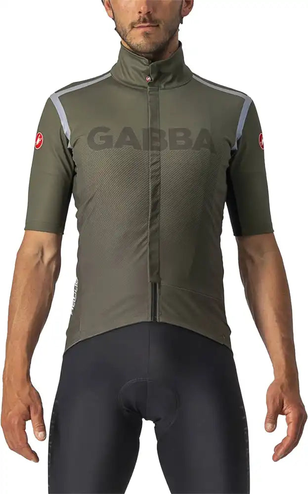 Castelli Gabba RoS Special Edition men's cycling jacket in black with reflective details, showcasing its sleek, weather-resistant design.