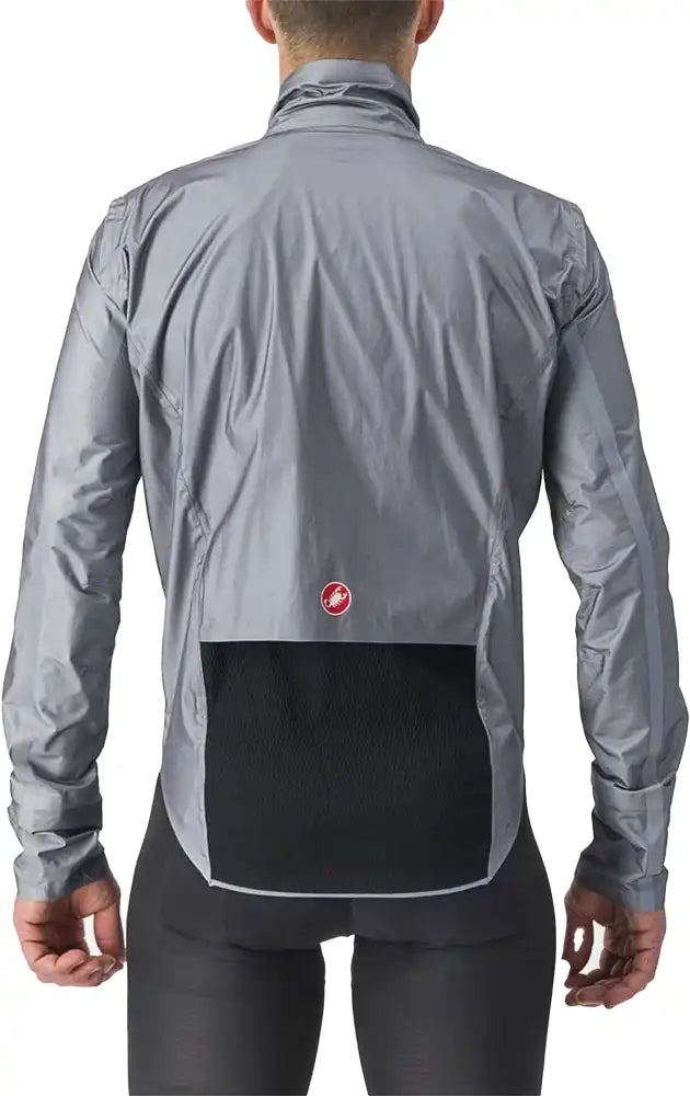 Castelli Tempesta Lite men's waterproof jacket, lightweight outdoor clothing with a hood and zip closure, designed for weather protection.