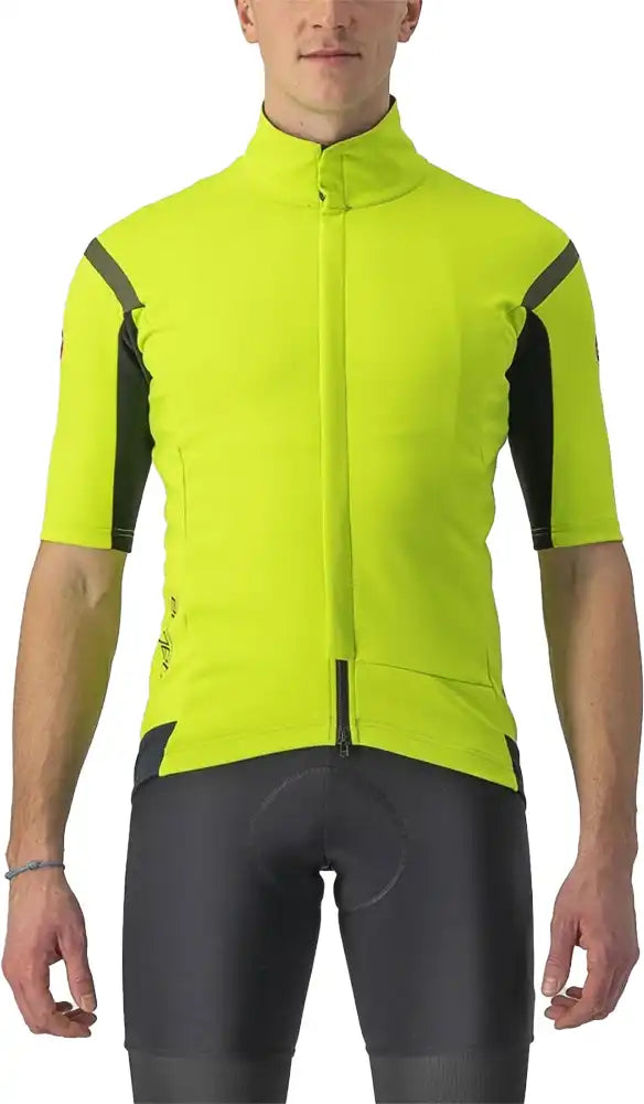 Castelli Gabba RoS 2 men's cycling jacket in black, showing the front with logo and sleek, aerodynamic design.