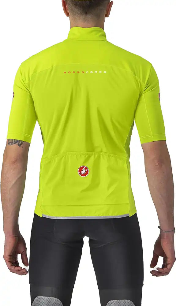 Castelli Perfetto RoS 2 SS men's wind jersey, lightweight clothing with full front zipper and breathable fabric.