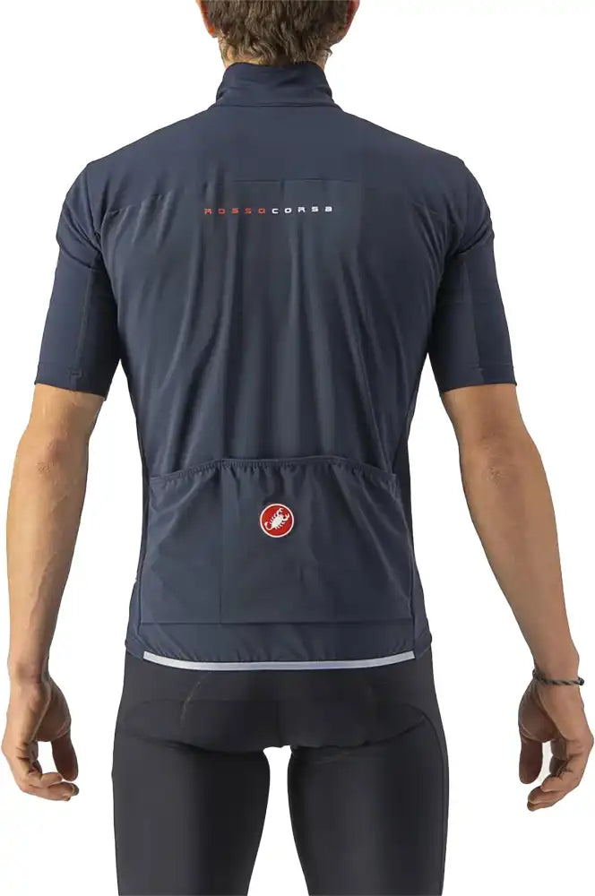 Castelli Perfetto RoS 2 SS men's wind jersey, lightweight cycling clothing with full zipper and breathable fabric.