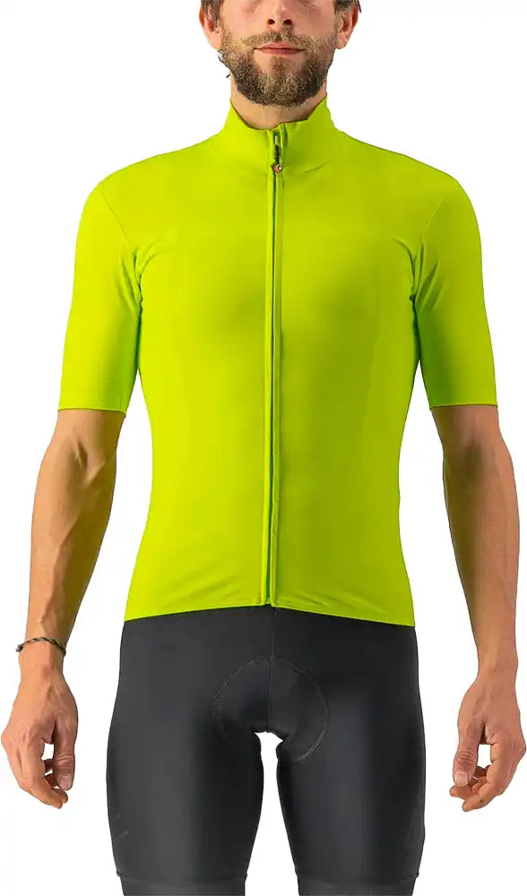 Castelli Pro Thermal MID SS men's cycling jersey, lightweight thermal clothing with short sleeves, in black and red.