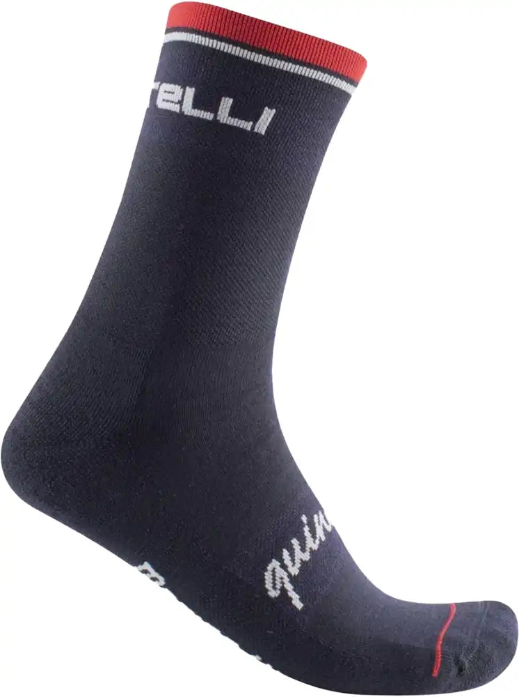 Castelli Quindici Soft Merino men's winter socks showing cozy merino wool fabric and reinforced toe and heel areas.