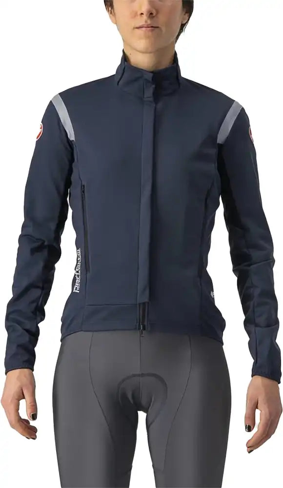 Castelli Perfetto RoS 2 women's cycling jacket in black, featuring a streamlined design and full front zipper.