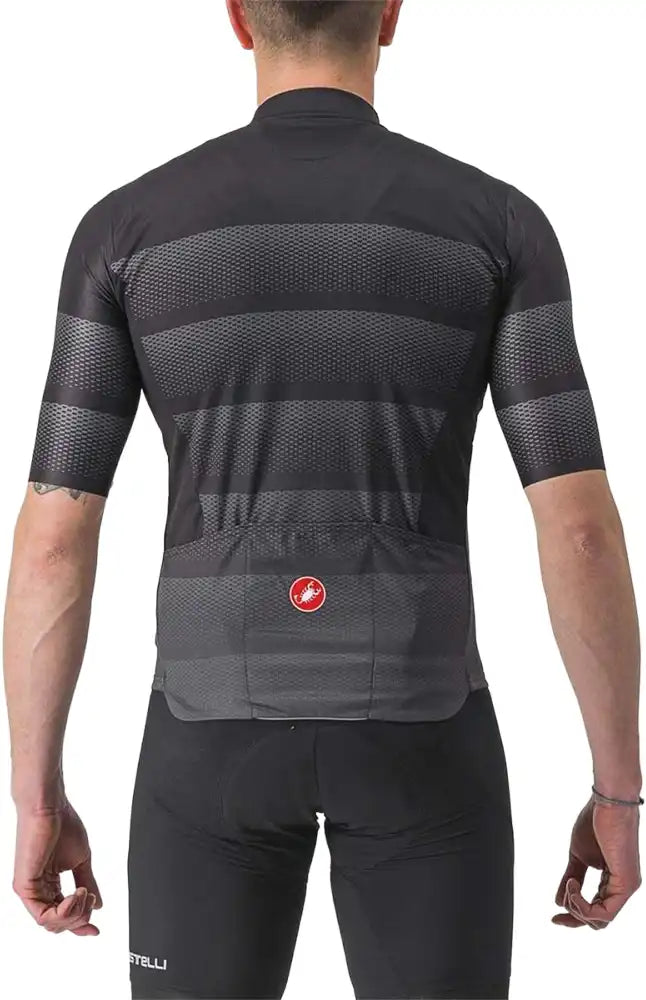 Castelli Livelli SS men's cycling jersey in white with blue accents, lightweight and breathable fabric, short sleeves, and front zipper.