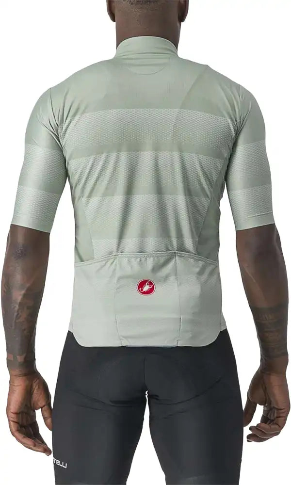 Castelli Livelli SS men's cycling jersey in white with blue accents, lightweight fabric and short sleeves for warm weather rides.