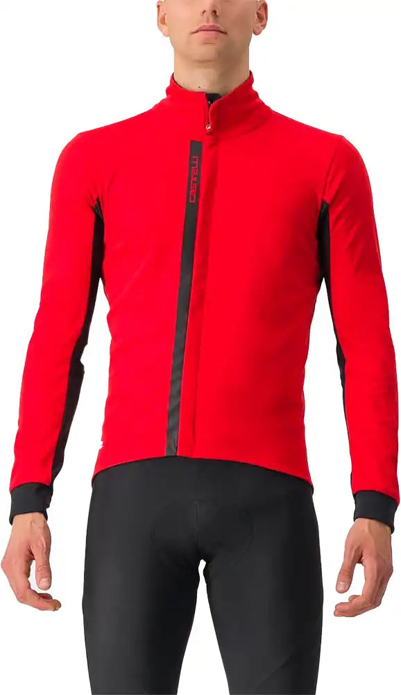 Castelli Entrata men's jacket in black, lightweight cycling clothing with full front zipper and logo detail.