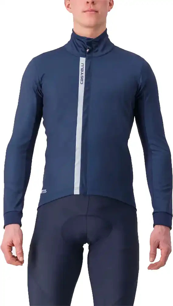 Castelli Entrata men's jacket, lightweight cycling clothing with a sleek black design and full zipper front.